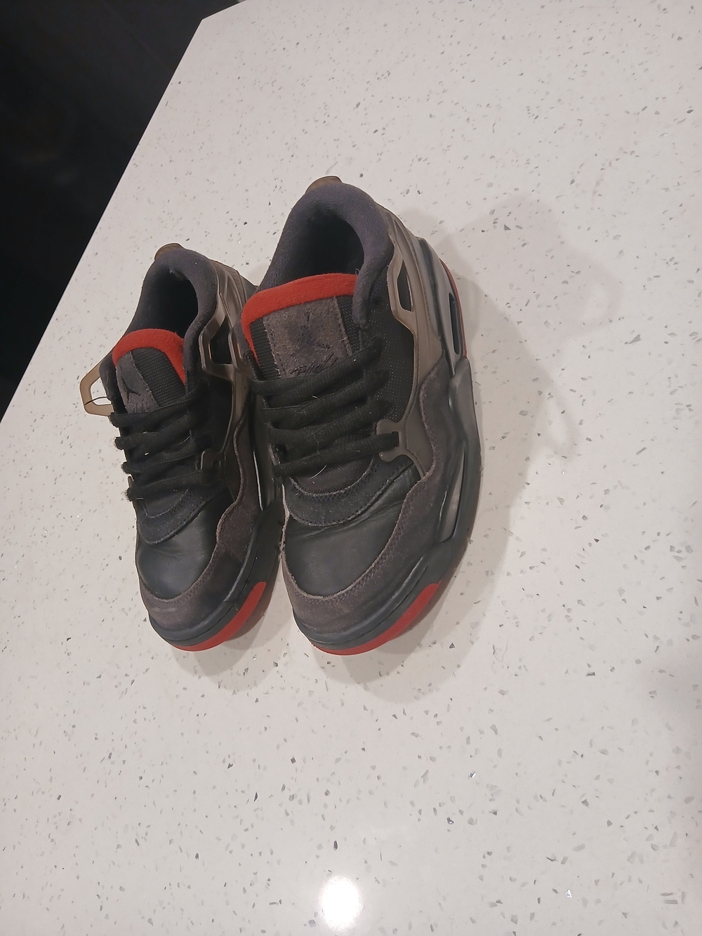 Air Jordan 4 RM GS Black Red Basketball Shoes Sneaker FQ7938-060 Youth Size 6Y